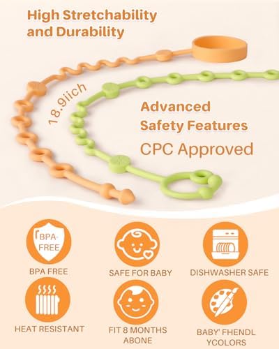 LittleHugs Toy Straps for Baby, Silicone Tether Pacifier Clip, No Throw Travel - Image 4