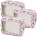 YOPCDJ 3PCS Clear Toiletry Bag, TSA Approved Travel Makeup Pouch by YOPCDJ