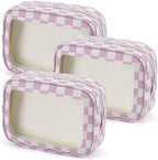 YOPCDJ 3PCS Clear Toiletry Bag, TSA Approved Travel Makeup Pouch by YOPCDJ