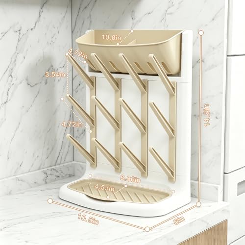 GoMaihe Baby Bottle Drying Rack: Space Saving Vertical Bottle Dryer Holder - Image 3