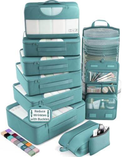 Veken 10 Set Packing Cubes for Travel Essentials, Suitcase Organizer Bags in 4 by Veken