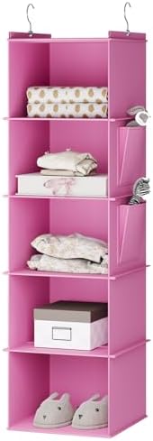 YOUDENOVA Hanging Closet Organizer and Storage, Light Pink by YOUDENOVA