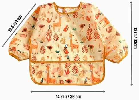 PandaEar (3 Pack Long Sleeve Bibs| Waterproof Full Sleeve Bib - Image 2