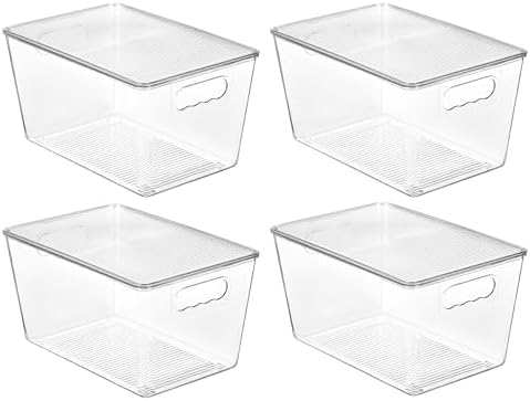 Vtopmart 4 Pack Clear Stackable Storage Bins by Vtopmart