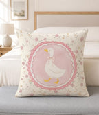 Goose Pillow Cover 18x18 Inch – Vintage Coquette Pink Floral Throw Pillow Case - Image 4
