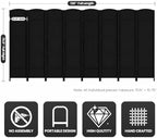 8 Panel Folding Room Divider, Woven Privacy Screen - Image 3