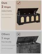 DINZI LVJ Storage Chest, Wooden Toy Box, Espresso Oak 47.2" L - Image 4
