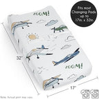 Sweet Jojo Designs Vintage Airplane Boy Baby Changing Pad Cover Sheet Infant - Image 6