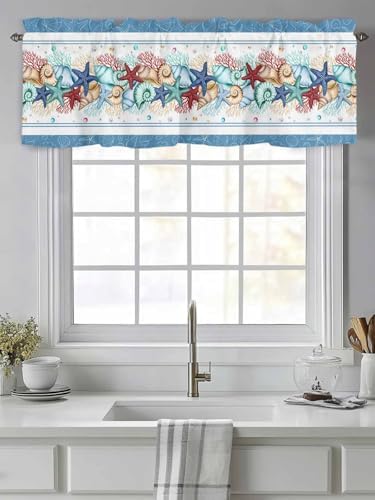 Vandarllin Coastal Beach Kitchen Curtains Valances - Image 2