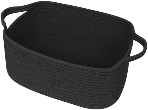 Black Basket for Gifts, Woven Gift Baskets Empty, Cotton Rope Storage Bin for by Unknown