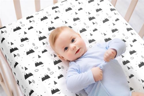 4 Pack Woodland Forest Animals Wood Neutral Unisex Fitted Baby Crib Sheets Set - Image 3