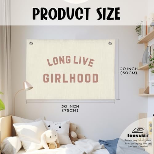Long Live Girlhood Banner, Girls Baby Nursery Decor, Toddler Girl Room Decor - Image 2