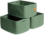 NaturalCozy Storage Baskets 16.8”x13”x7.6” Cotton Rope Woven Baskets by NaturalCozy