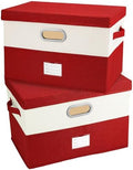 Large Linen Fabric Foldable Storage Bins by Unknown