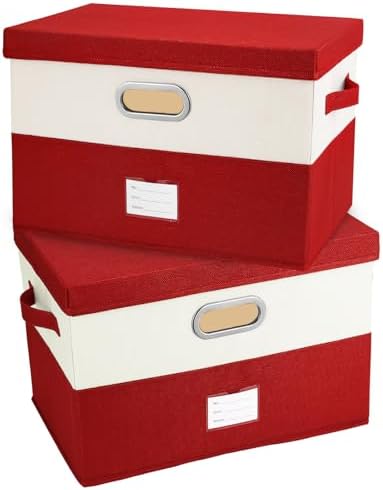 Large Linen Fabric Foldable Storage Bins by Unknown