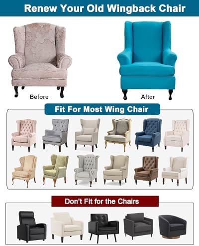 CRFATOP Wingback Chair Covers Wing Armchair Slipcovers - Image 3