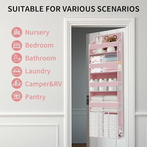TAHAVICE 1PC Pink Over the Door Nursery Organizer - Image 6