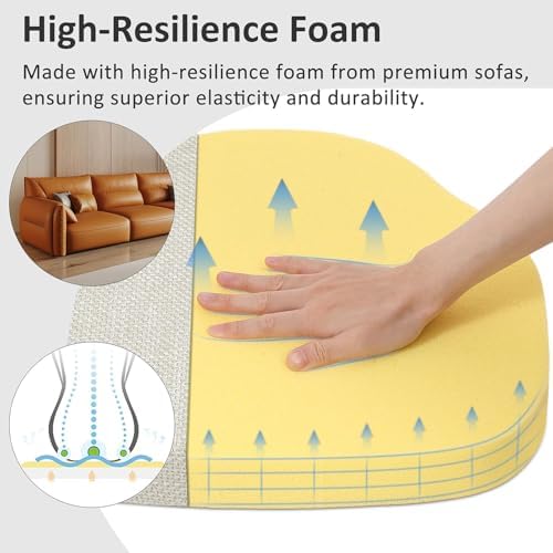 Shinnwa Dining Chair Cushions Set of 6, High-Resilience Foam Windsor Seat Pads - Image 2