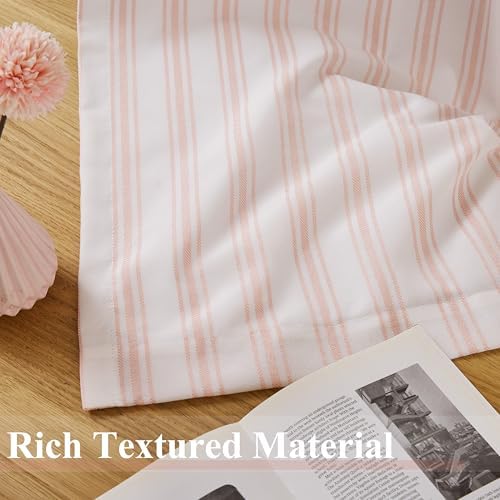 ZJDECOR Pink Stripe Full Blackout Curtain Panels 84 Inches Long, Rod Pocket - Image 5