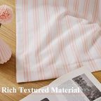 ZJDECOR Pink White Striped Window Curtains 63 Inch Long, Back Tab Rod Pocket - Image 5