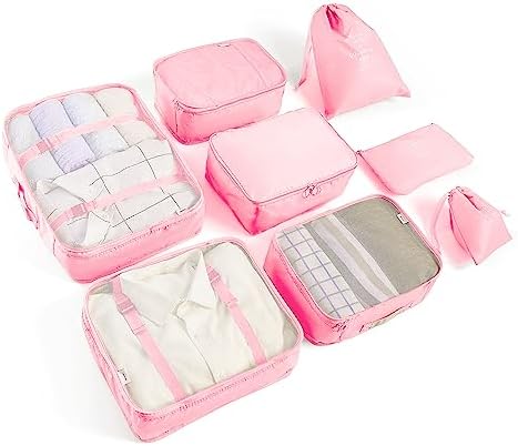LANSKLBD 6/8 Set Packing Cubes for Suitcases Travel Luggage Packing Organizers by LANSKLBD