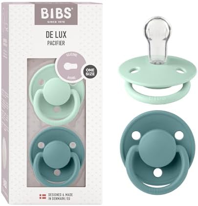 BIBS De Lux Baby Pacifier 2-Pack | Made in Denmark | BPA Free Dummy Soother by BIBS