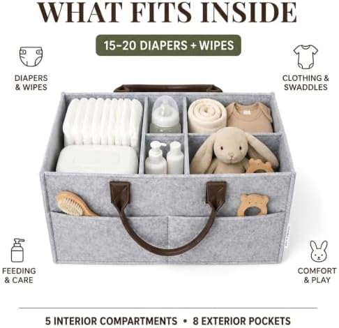 Felt Diaper Caddy Organizer, Nursery & Car Organizer - Image 3