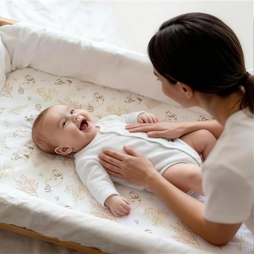 Gllquen Baby Organic Cotton Bassinet Sheets 2-Pack Animal - Image 2