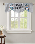 Snowman Christmas Blackout Tie Up Valance Curtains - Image 4