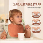 POIKSHARK 6-Pack Muslin Baby Bibs - Image 3