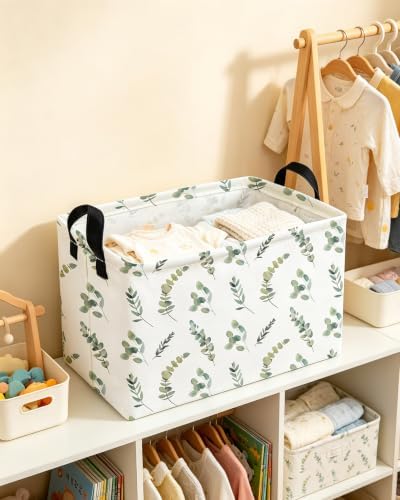 Essme Rectangular Leaves Basket, Kids Storage Bins Organizer - Image 4