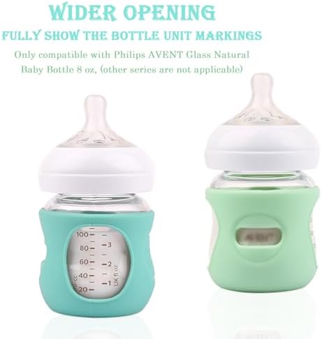 3 Pack Silicone Sleeves for Avent Natural Glass Baby Bottles 4 oz - Image 3
