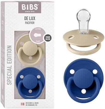 BIBS Pacifiers OneSize | 2-Pack Soothers | BPA-Free Symmetrical Nipple | Made by BIBS