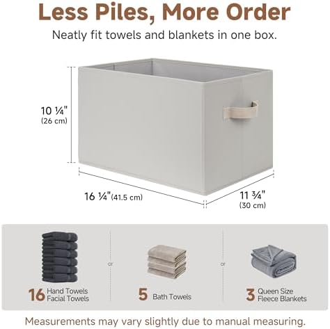 StorageWorks Storage Baskets for Shelves, Light Gray, Extra Large - Image 3