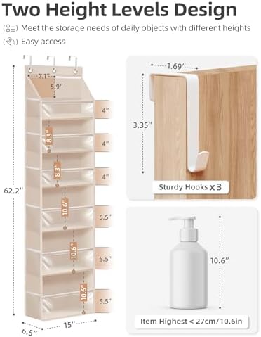 STORAGE MANIAC Over the Door Organizer 6-Shelf Closet Hanging Storage - Image 3