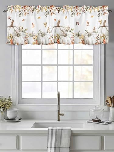 Vandarllin Fall Floral Leaves Kitchen Curtains Valances - Image 2