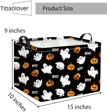 Halloween Basket Cute Baskets for Kids Pumpkin Basket Rectangular Storage Bin - Image 2