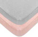 Pack and Play Sheets Girls, 100% Cotton Flannel, Portable Mini Crib Sheet by Moonsea