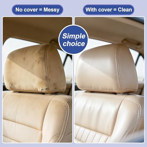 ALLANSING Lycra Car Headrest Covers 4-Pack - Image 5