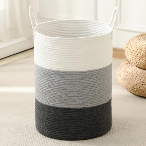 Laundry Basket Hamper Tall Rope Storage Woven by AMTOTAM