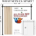 Room Divider Curtain Set-No Drilling Curtain Rod Set, Retractable Room Divider - Image 2