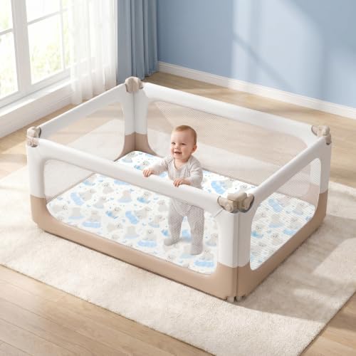 Pack N Play Sheets Fitted, Mini Crib Sheets, Breathable Soft Unisex Playard - Image 2