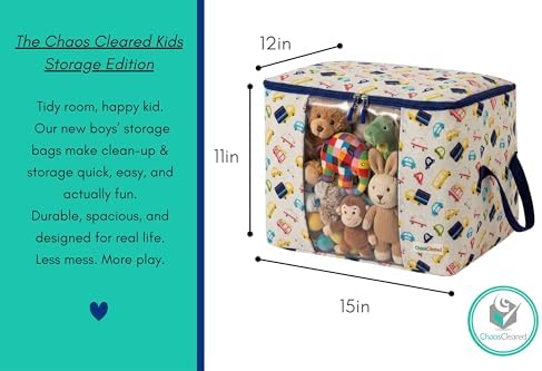 Chaos Cleared Kids Storage Bags – 100% Cotton Canvas Toy & Clothes Organizer - Image 5