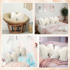 Yousoontic 2 Pcs Bow Throw Pillows 15.7x12.6 in, Waffle Weave Fabric - Image 6