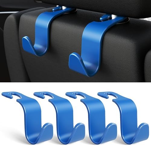 4-Pack Car Headrest Hooks Holds 55lbs Seat Storage Organizer by Amooca