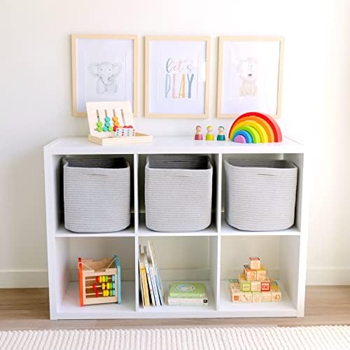 NaturalCozy Storage Cubes 11 Inch Cotton Rope Woven Baskets - Image 3