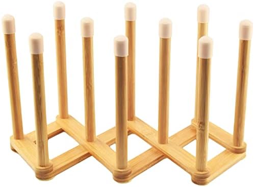 Bamboo Retractable Bottle Drying Rack Cup Dish Drying Racks, Sports Water by Cyauatt