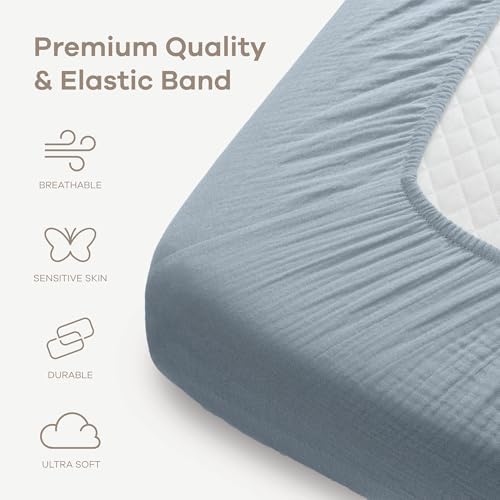 Comfy Cubs 100% Muslin Cotton Fitted Crib Sheet - Image 3