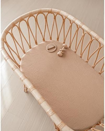 Konssy 2 Pack Muslin Bassinet Sheets - Image 5