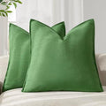 Foindtower Linen Solid Decorative Throw Pillow Covers 20x20 Forest Green by Foindtower